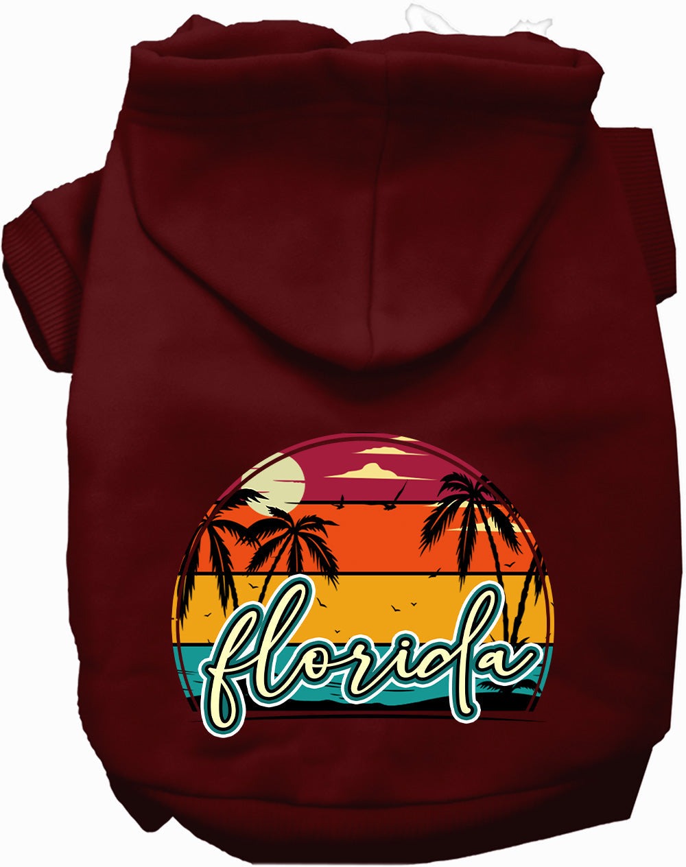 Custom Retro Beach Sunset Pet Hoodie