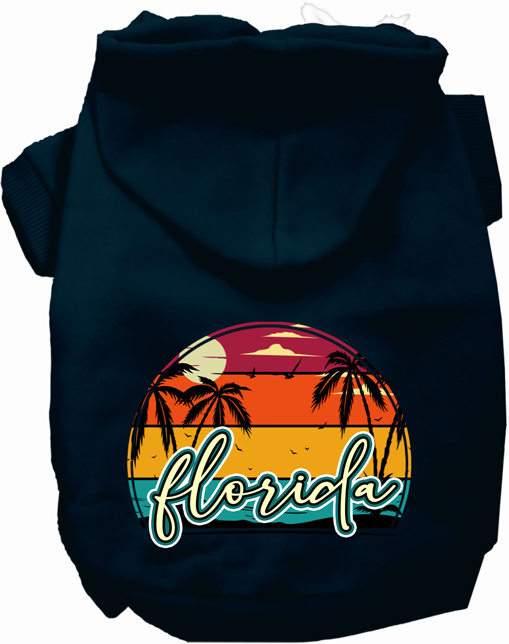 Custom Retro Beach Sunset Pet Hoodie