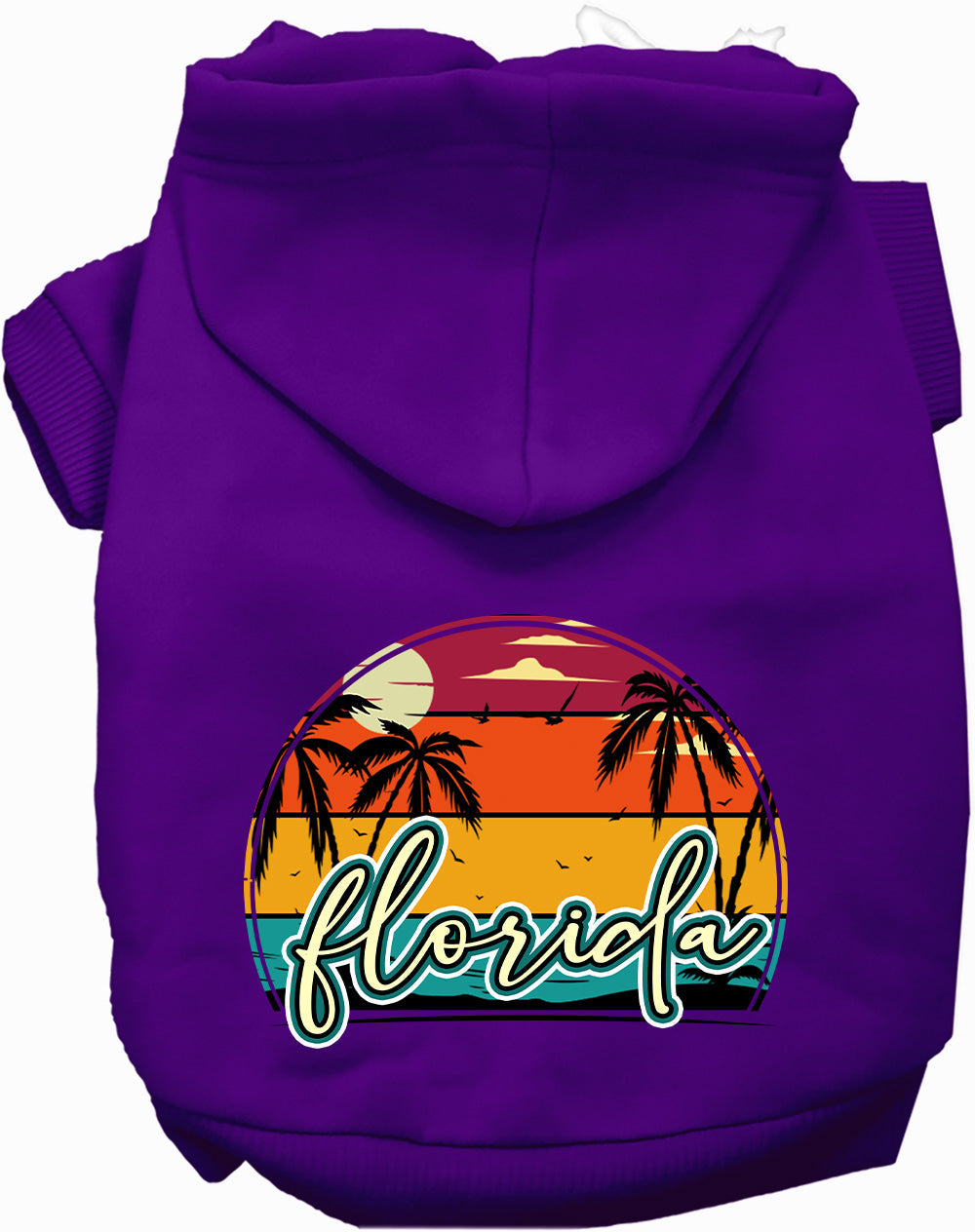 Custom Retro Beach Sunset Pet Hoodie