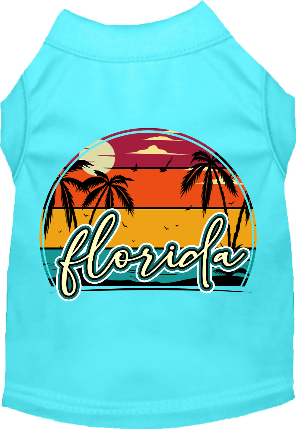 Custom Retro Beach Sunset Pet Shirt