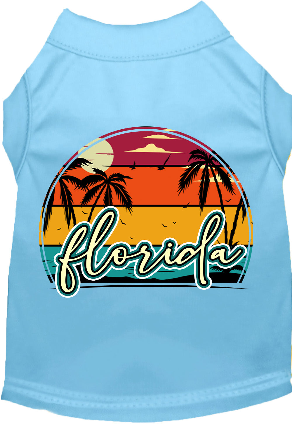 Custom Retro Beach Sunset Pet Shirt