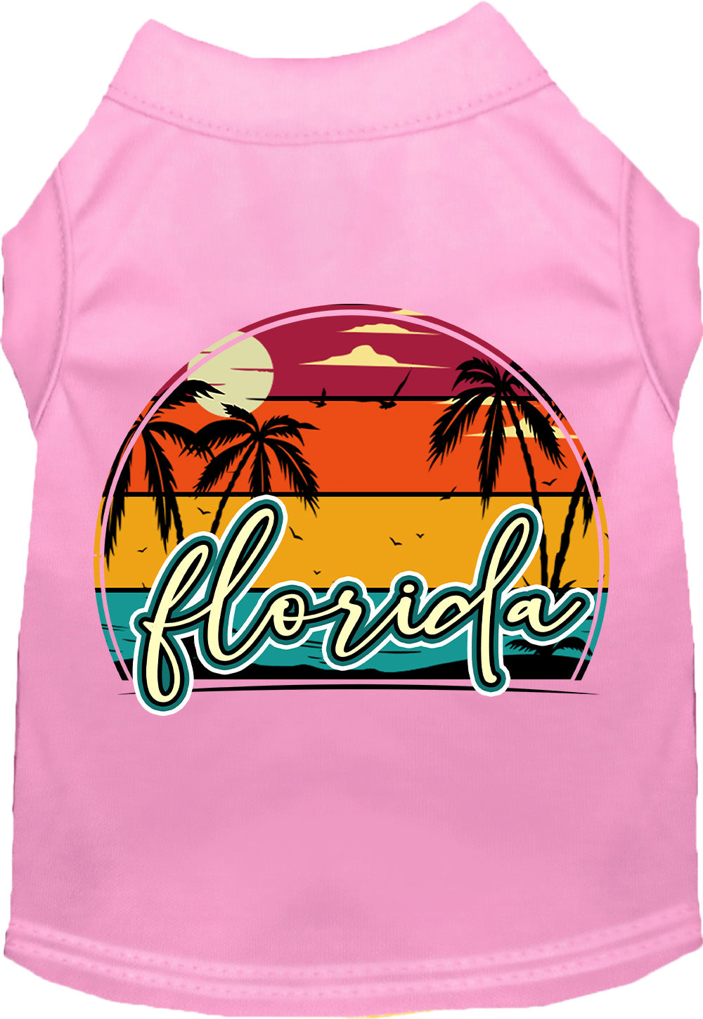 Custom Retro Beach Sunset Pet Shirt