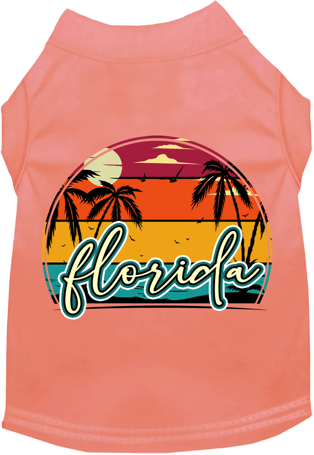 Custom Retro Beach Sunset Pet Shirt