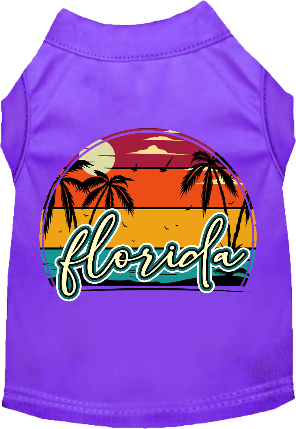 Custom Retro Beach Sunset Pet Shirt