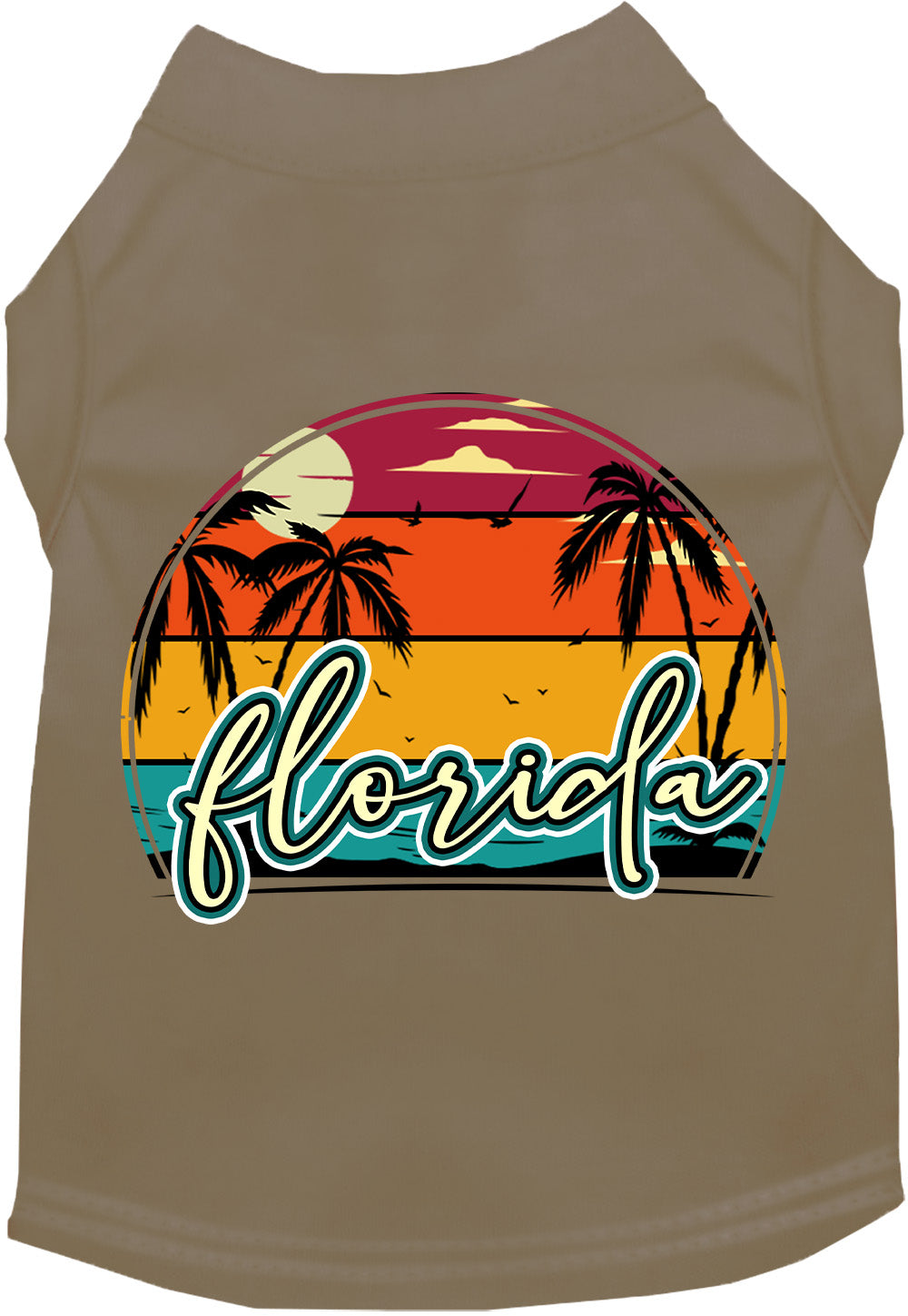 Custom Retro Beach Sunset Pet Shirt