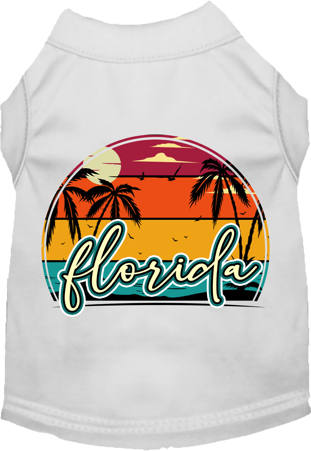 Custom Retro Beach Sunset Pet Shirt