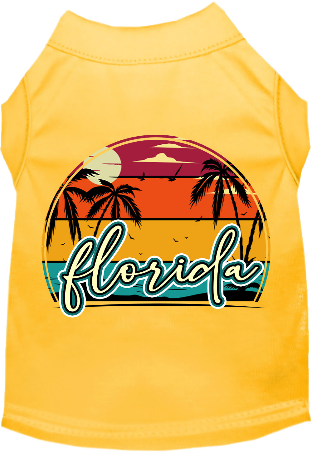 Custom Retro Beach Sunset Pet Shirt
