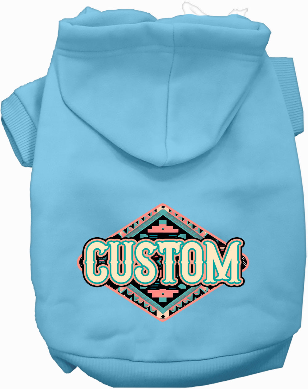 Custom Peach Aztec Pet Hoodie