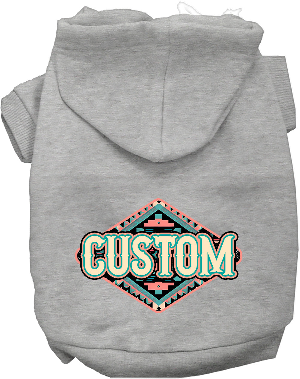 Custom Peach Aztec Pet Hoodie