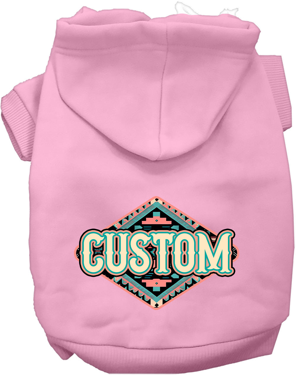 Custom Peach Aztec Pet Hoodie