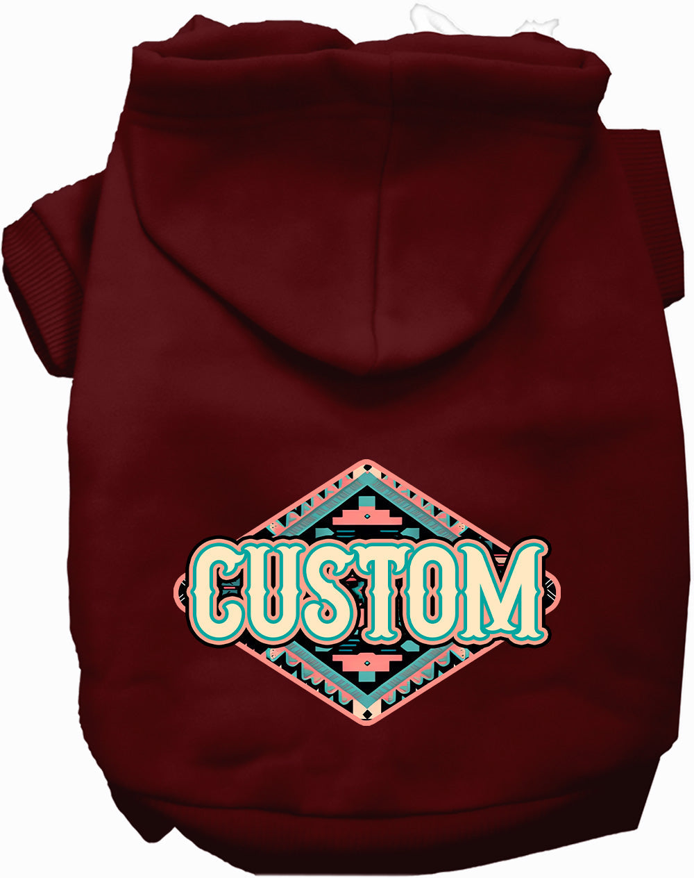 Custom Peach Aztec Pet Hoodie