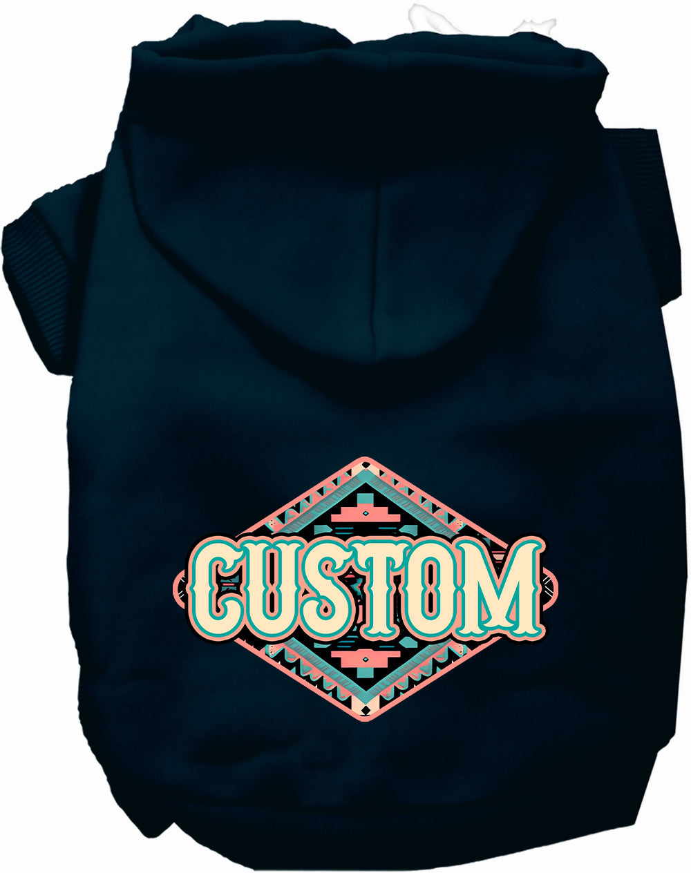 Custom Peach Aztec Pet Hoodie