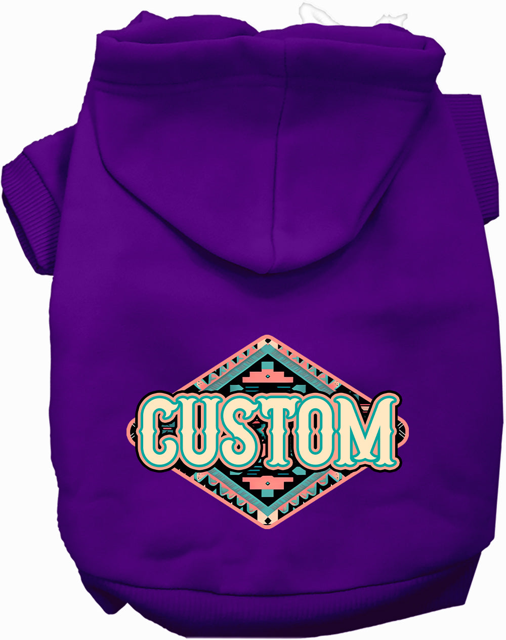 Custom Peach Aztec Pet Hoodie