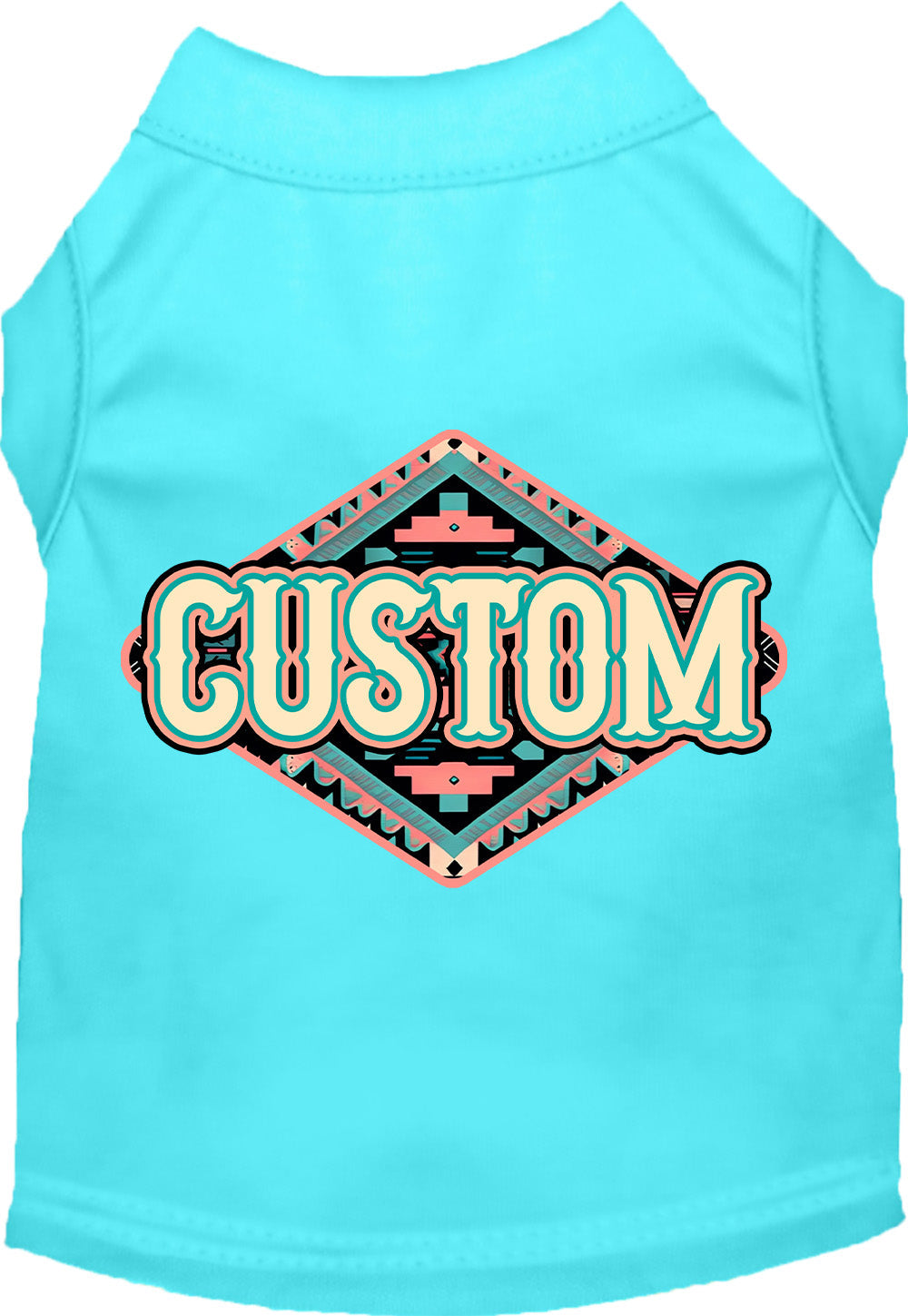 Custom Peach Aztec Pet Shirt