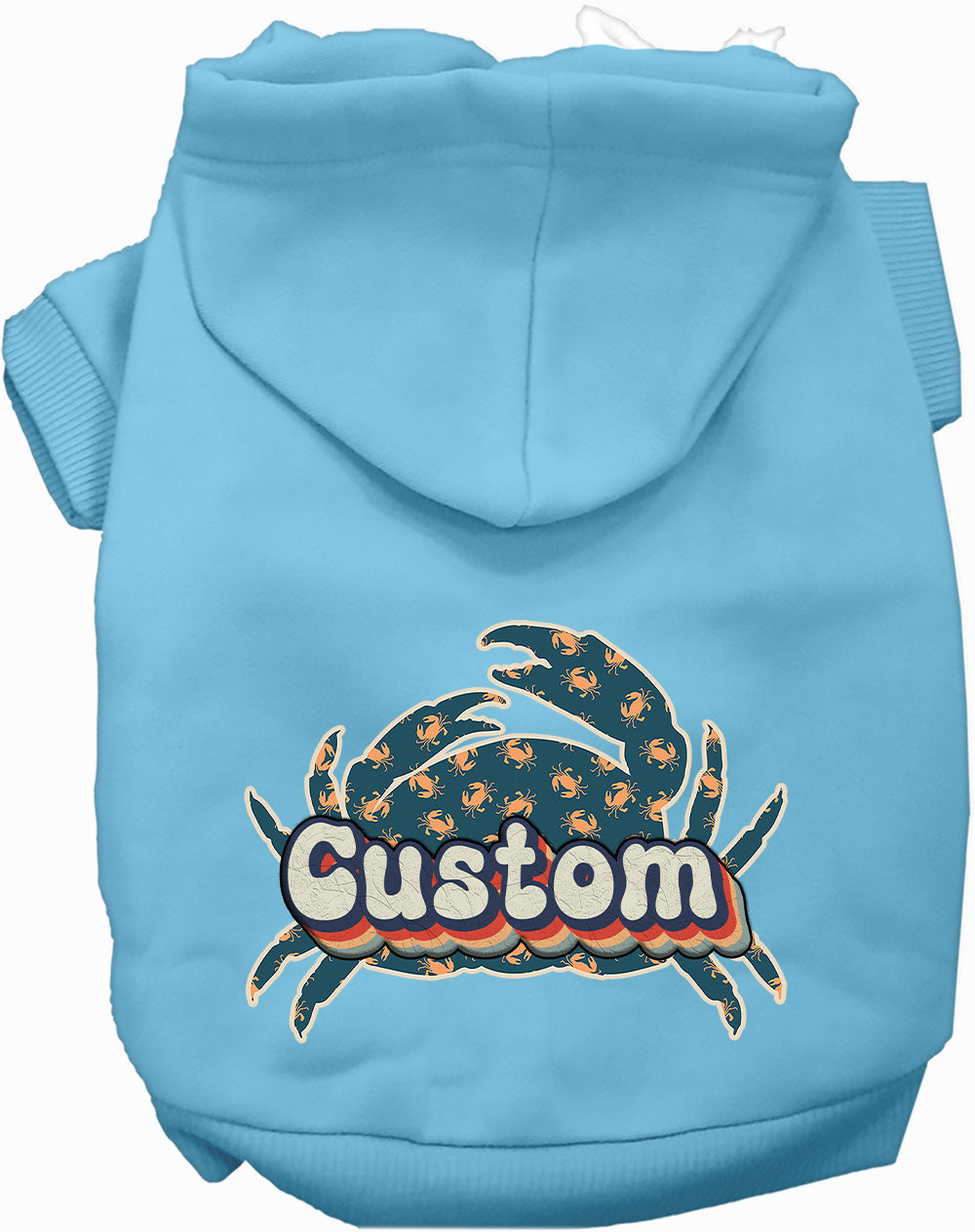 Custom Retro Crabs Pet Hoodie