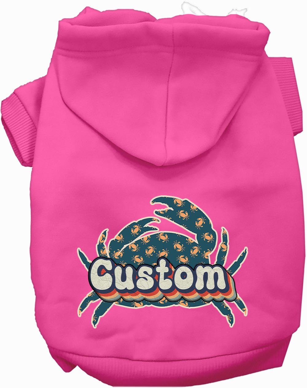 Custom Retro Crabs Pet Hoodie