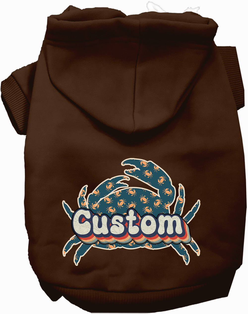 Custom Retro Crabs Pet Hoodie