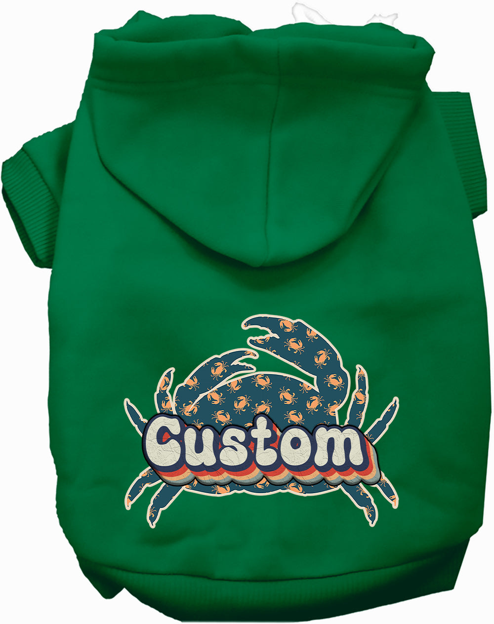 Custom Retro Crabs Pet Hoodie