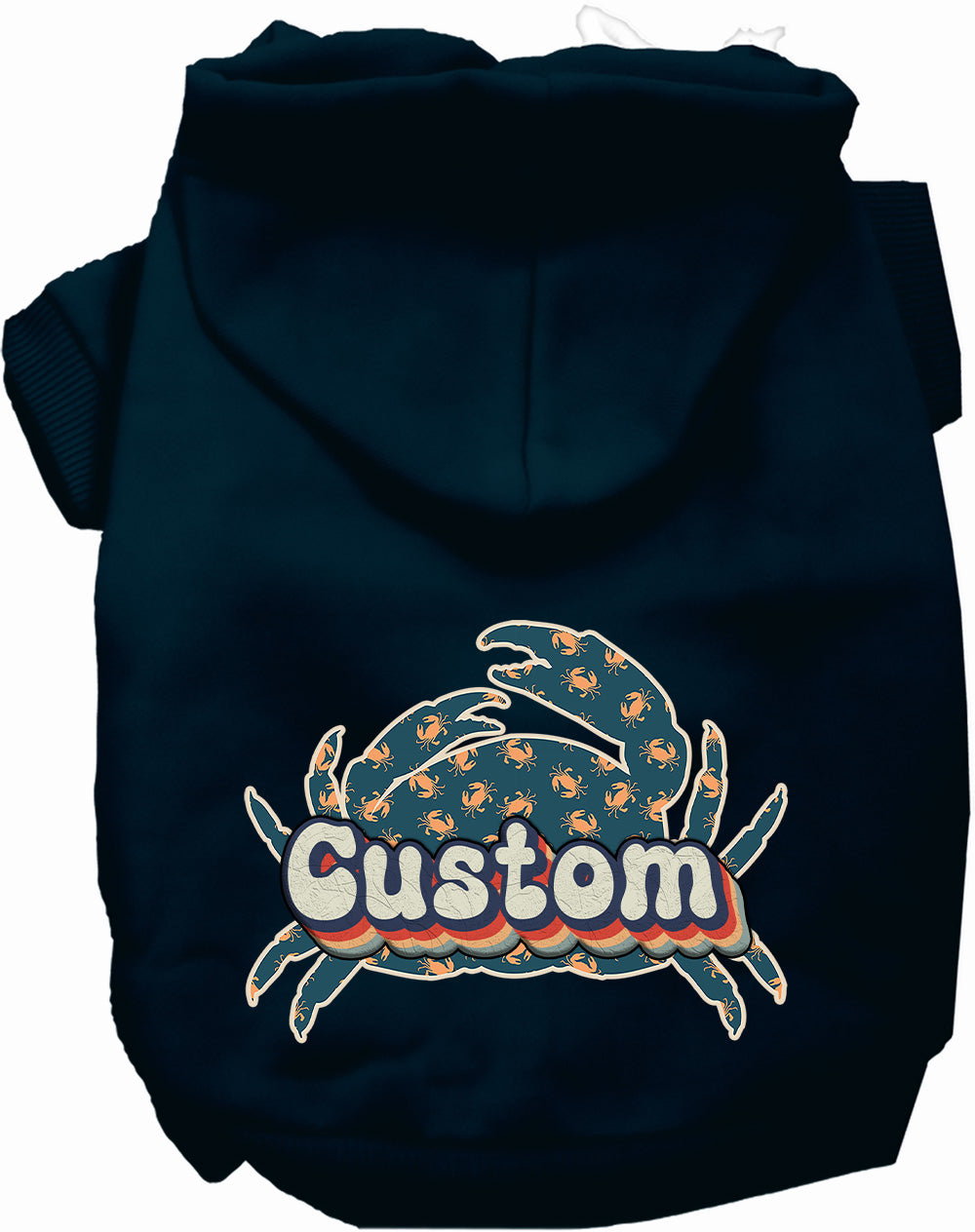 Custom Retro Crabs Pet Hoodie