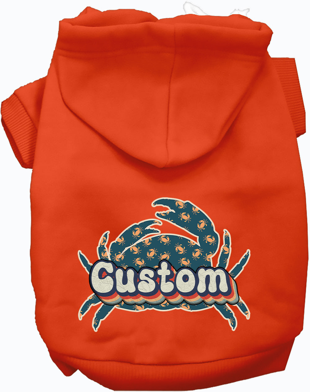 Custom Retro Crabs Pet Hoodie