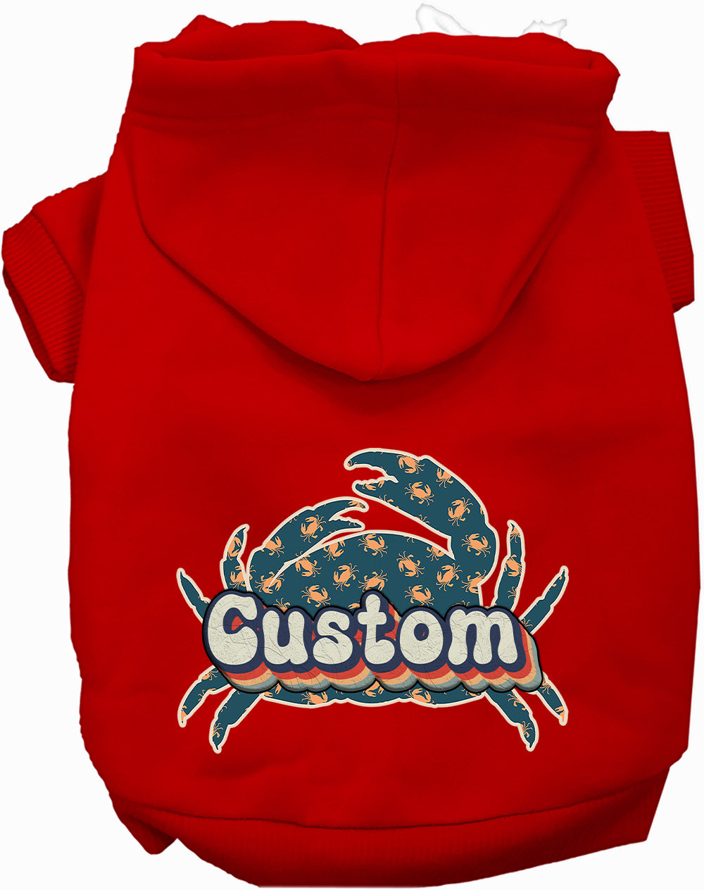 Custom Retro Crabs Pet Hoodie