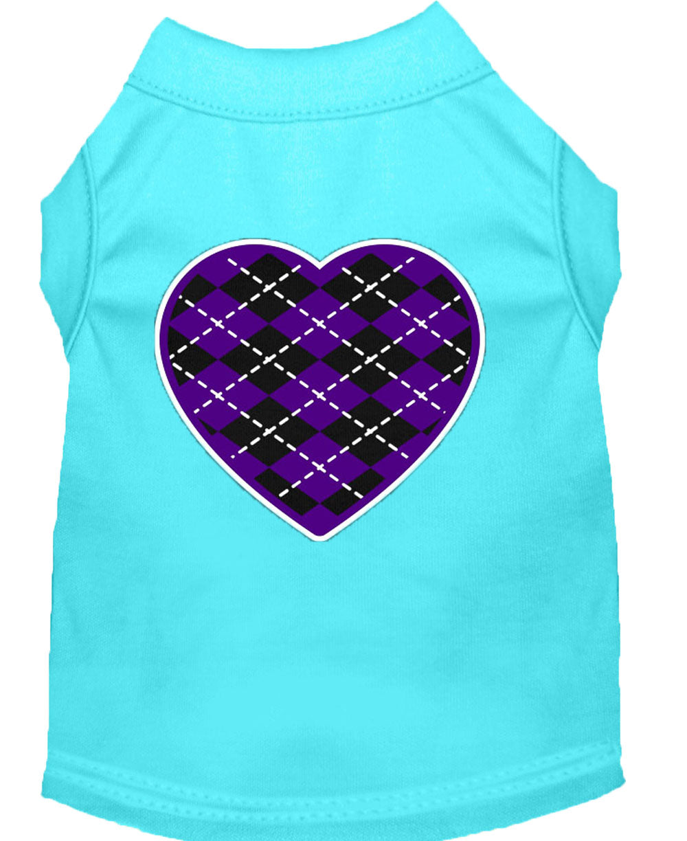 Pet Shirt "Argyle Heart Purple"