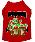 Pet Dog & Cat Shirt Screen Printed, "So Franken Cute"