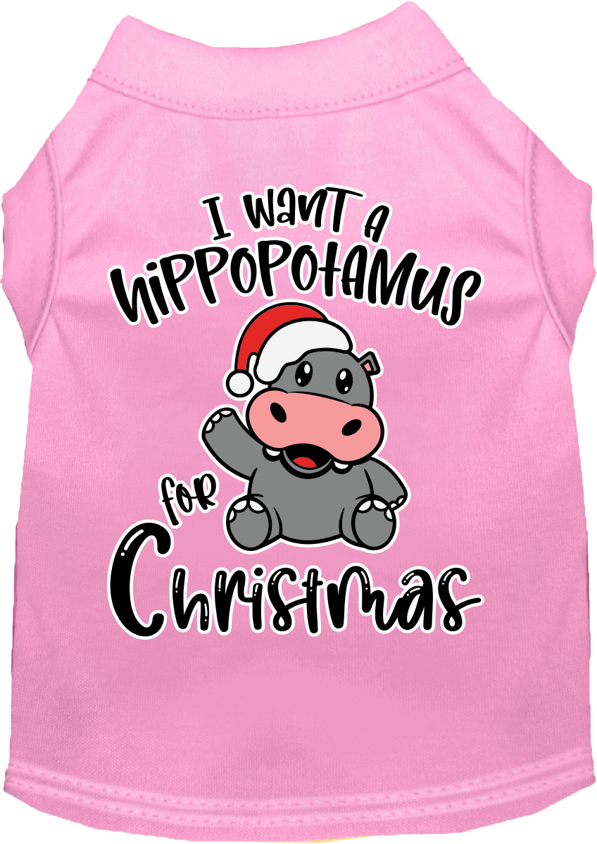 Christmas Pet Dog & Cat Shirt, "I Want A Hippopotamus For Christmas"