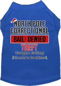 Christmas Pet Dog & Cat Shirt Screen Printed, "North Pole Correctional"