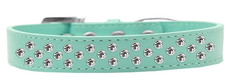 Sprinkles Dog Collar Clear Crystals Aqua