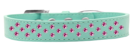 Sprinkles Dog Collar Bright Pink Crystals Aqua