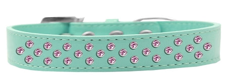 Sprinkles Dog Collar Light Pink Crystals Aqua