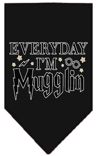 Pet and Dog Bandana Screen Printed, "Everyday I'm Mugglin"