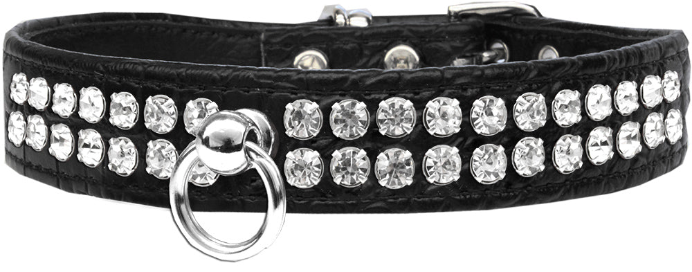 Style 72 Rhinestone Designer Croc Dog Collar Black