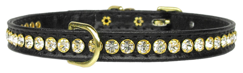 Beverly Clear Stone Dog Collar Black
