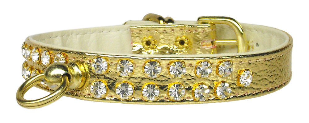 Narrow Two Row Clear Crystal Vintage Set Dog Collar