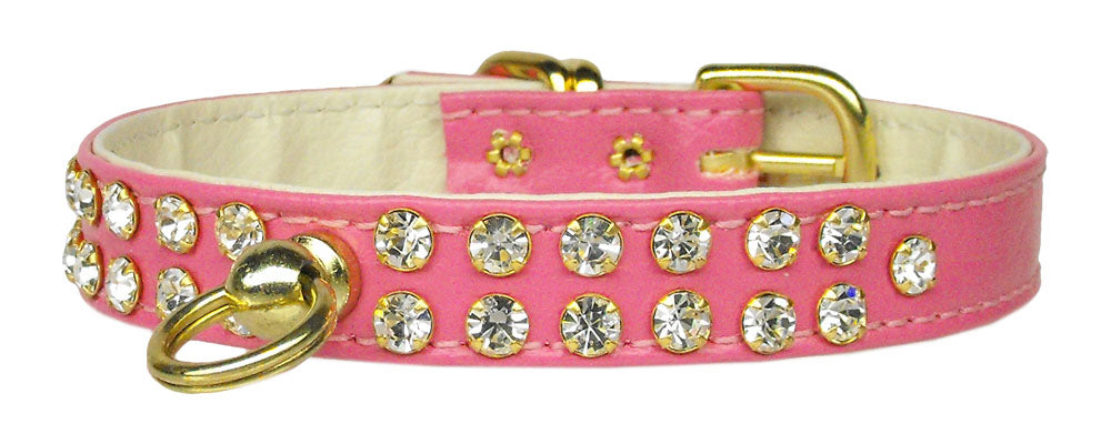 Narrow Two Row Clear Crystal Vintage Set Dog Collar
