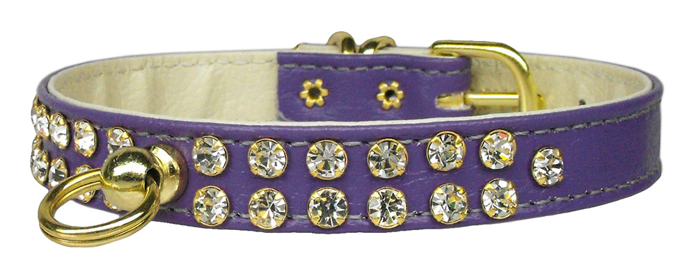 Narrow Two Row Clear Crystal Vintage Set Dog Collar
