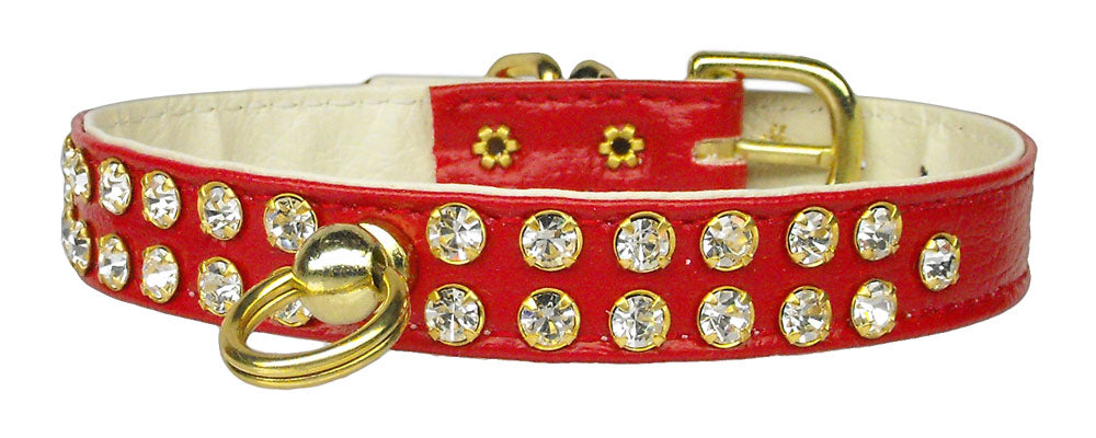 Narrow Two Row Clear Crystal Vintage Set Dog Collar