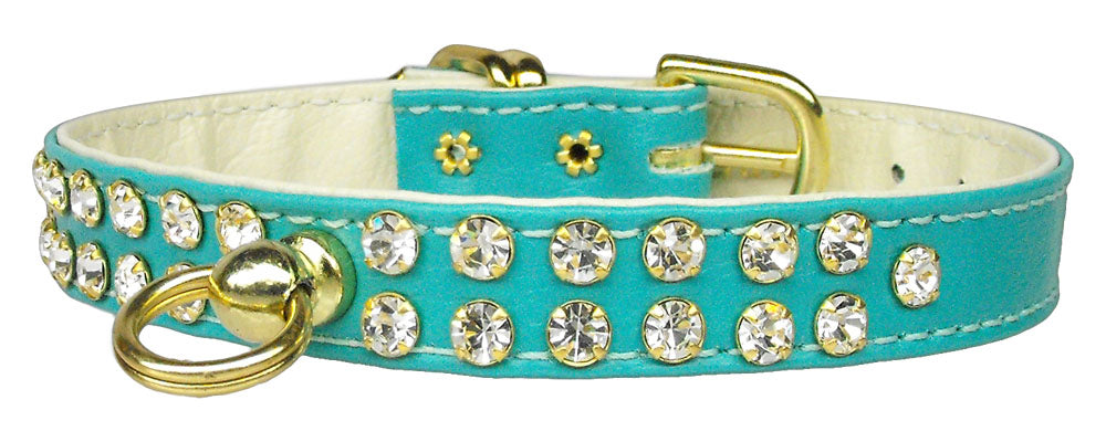 Narrow Two Row Clear Crystal Vintage Set Dog Collar