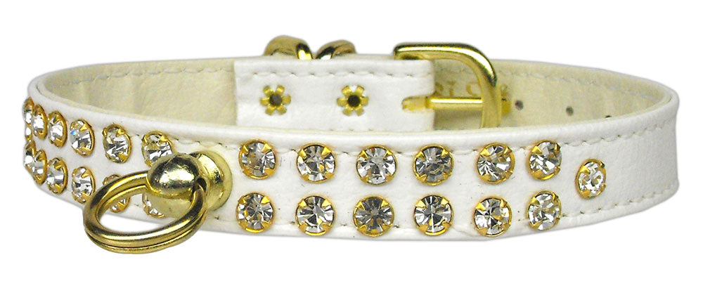 Narrow Two Row Clear Crystal Vintage Set Dog Collar