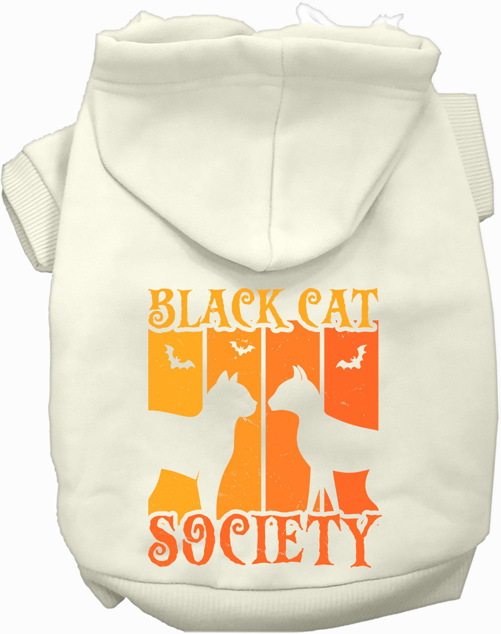 Black Cat Society pet hoodie in white