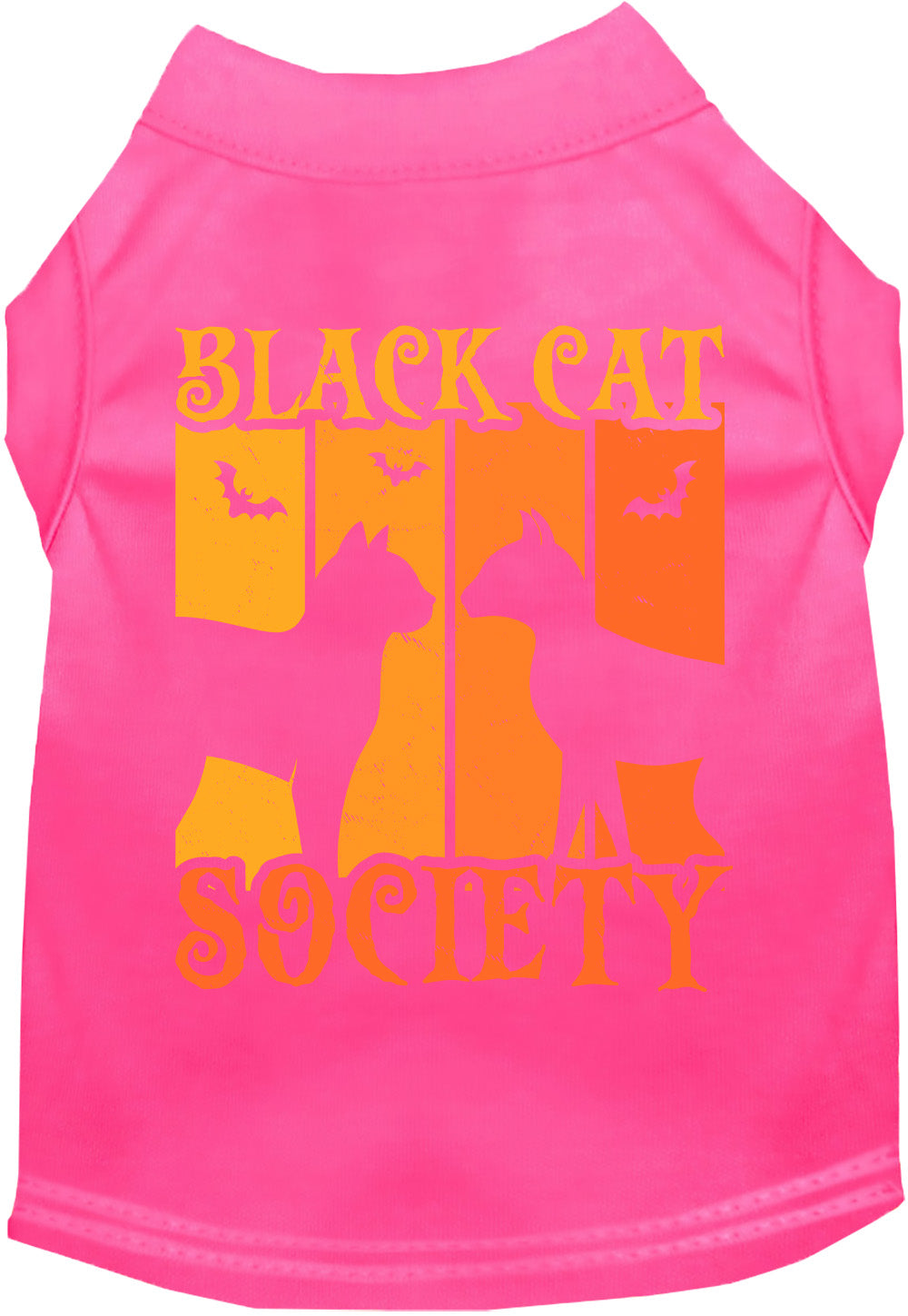 Pink Black Cat Society pet shirt with Halloween design