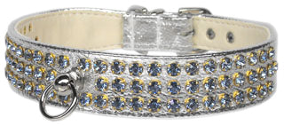Three Row Matching Crystal Vintage Set Dog Collar