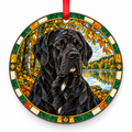 Broholmer Black porcelain Christmas ornament with red ribbon — ORN-10357