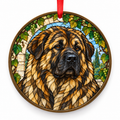 Caucasian Shepherd Dog Brindle porcelain Christmas ornament with red ribbon — ORN-10409