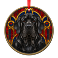 Fila Brasileiro Black stained glass style Christmas ornament