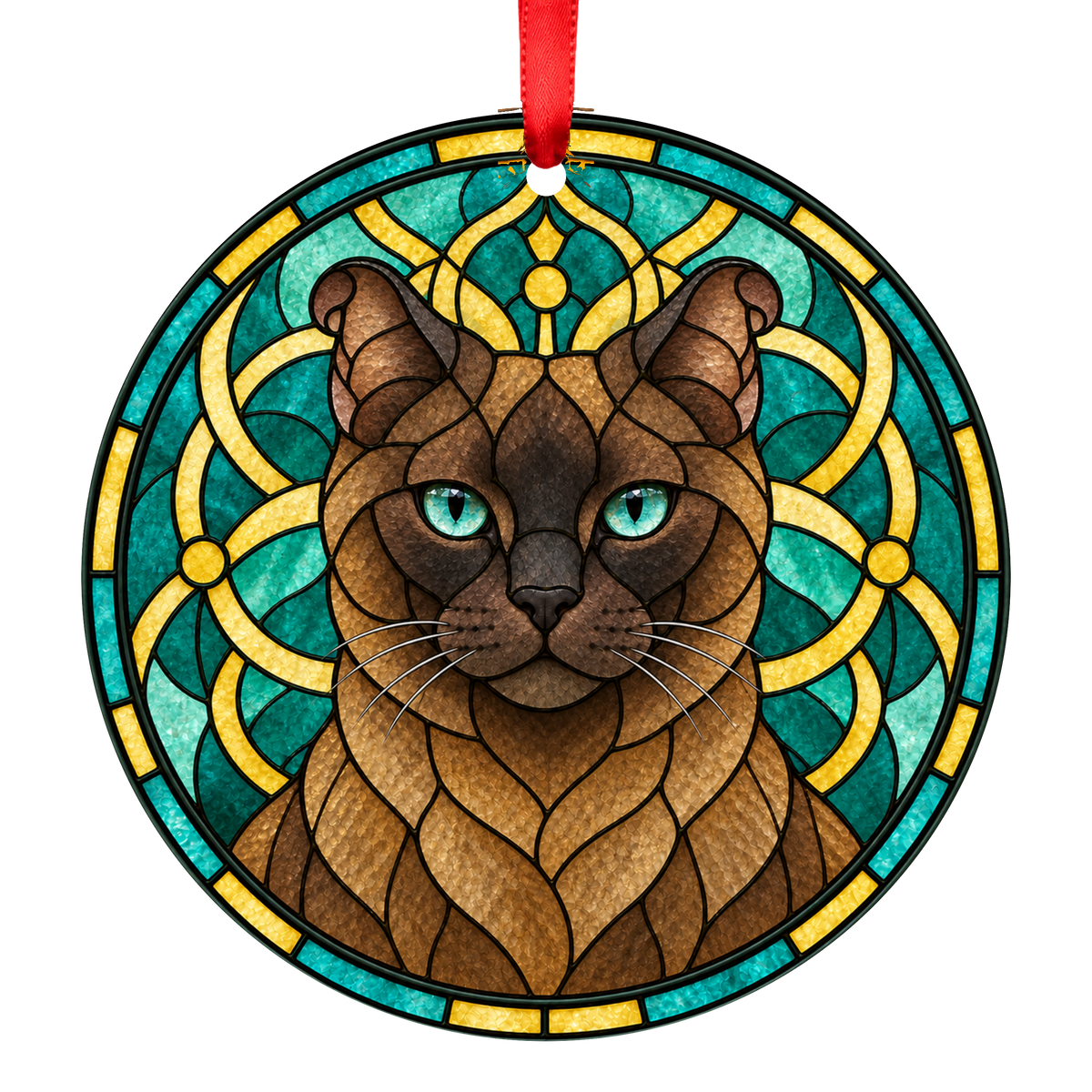 Highlander Seal Mink Stained Glass Style Christmas Ornament