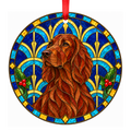 Irish Setter Red stained glass style Christmas ornament mockup