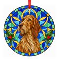 Italian Rough-haired Hound Fawn porcelain Christmas ornament with red ribbon — ORN-11039